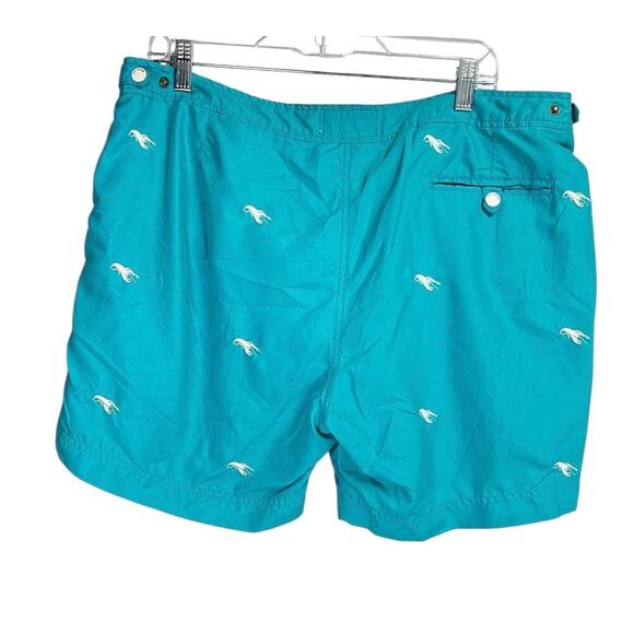 Ted Baker London Teal White Lobster Embroidered Swim Shorts 6 (XXL) - Picture 14 of 14
